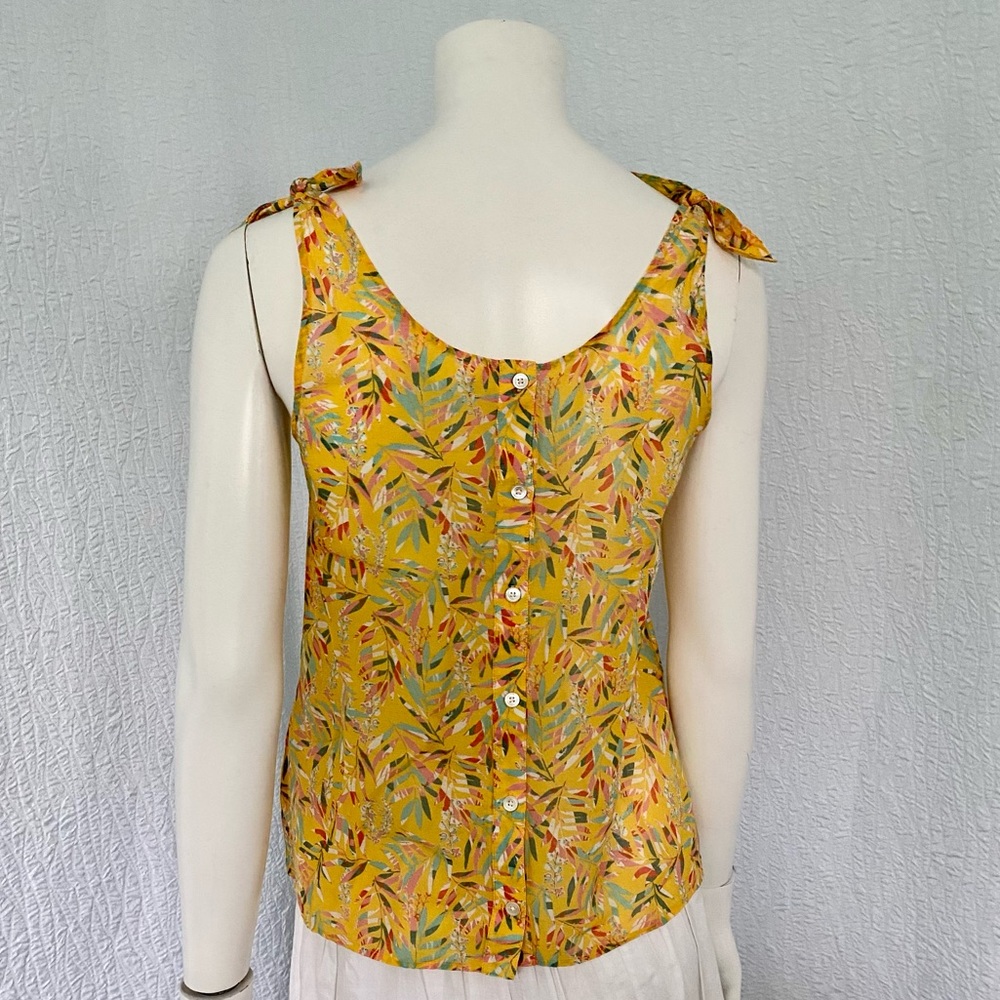 Sezane Yellow Floral Tie-Shoulder Camisole - Picture 5 of 13